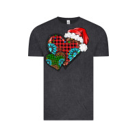 Vintage Black Christmas heart gemstones leopard Vintage Tee - BarkalooDesign