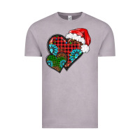 Vintage Zinc Christmas heart gemstones leopard Vintage Tee - BarkalooDesign
