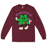 Burgundy so luckin boujee Long Sleeve Tee - MaliasSmallBusiness