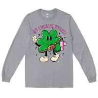 Heather Grey so luckin boujee Long Sleeve Tee - MaliasSmallBusiness