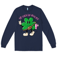 Navy so luckin boujee Long Sleeve Tee - MaliasSmallBusiness