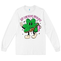 White so luckin boujee Long Sleeve Tee - MaliasSmallBusiness