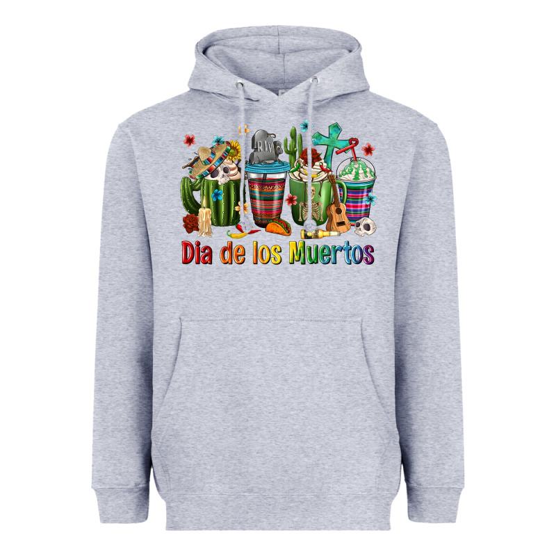 Mexican Dia De Los Muertos Coffee Cups Heavyweight Hoodie by texasbilliewilder | Teevron