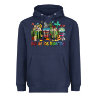 Navy Mexican Dia De Los Muertos Coffee Cups Heavyweight Hoodie - texasbilliewilder