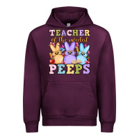 Mauve Wine Easter Day Teacher of the sweetest peeps Urban Hoodie - OliviaCreatesArt
