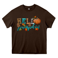Chocolate Brown hello pumpkin Heavy Core Tee - HRA Design Shop