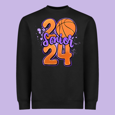 Senior 2024 Basketball Heavyweight Sweatshirt Designed By Maliassmallbusiness