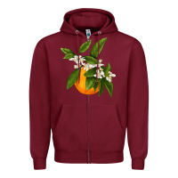 Burgundy Tangerine Zipper Hoodie - LillyAllenDesigns