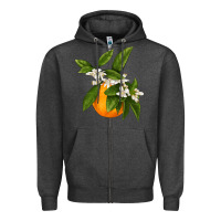 Charcoal Heather Tangerine Zipper Hoodie - LillyAllenDesigns