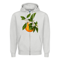 Dove Grey Tangerine Zipper Hoodie - LillyAllenDesigns
