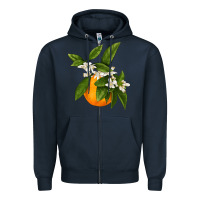 Navy Tangerine Zipper Hoodie - LillyAllenDesigns