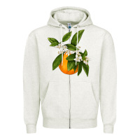 Oatmeal Heather Tangerine Zipper Hoodie - LillyAllenDesigns