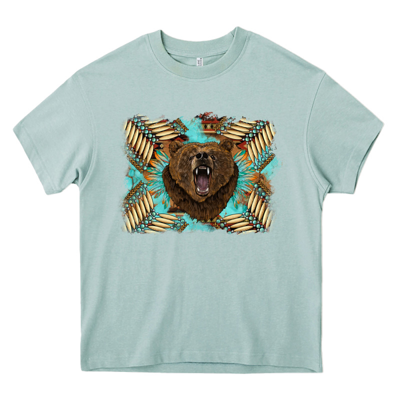 Bear Native American Background Heavy Core Tee by BarkalooDesign | Teevron