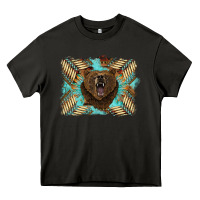 Asphalt bear native American background Heavy Core Tee - BarkalooDesign