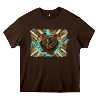 Chocolate Brown bear native American background Heavy Core Tee - BarkalooDesign
