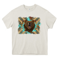 Cream bear native American background Heavy Core Tee - BarkalooDesign
