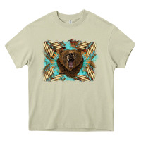 Mossy bear native American background Heavy Core Tee - BarkalooDesign