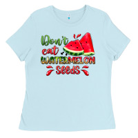 Baby Blue don't eat watermelon seeds Ladies Tee - Zillion Design Studio