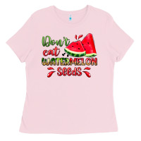 Bubblegum Pink don't eat watermelon seeds Ladies Tee - Zillion Design Studio
