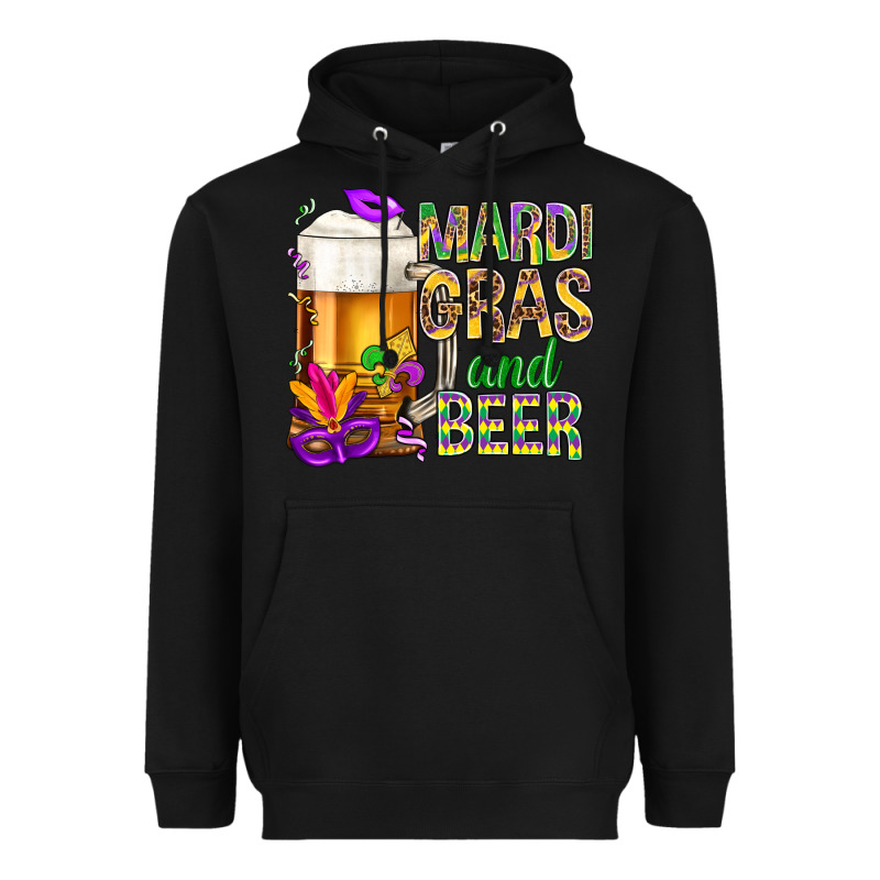 Mardi Gras And Beer Heavyweight Hoodie by NancyCooperArtShop | Teevron