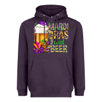 Plum Mardi Gras and beer Heavyweight Hoodie - NancyCooperArtShop