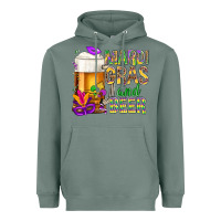Sage Mardi Gras and beer Heavyweight Hoodie - NancyCooperArtShop