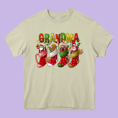 Christmas Grandma Heavy Core Tee Designed By Fadigitalartstudio