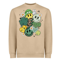 Mushroom st patricks day green smile Heavyweight Sweatshirt - MaliasSmallBusiness