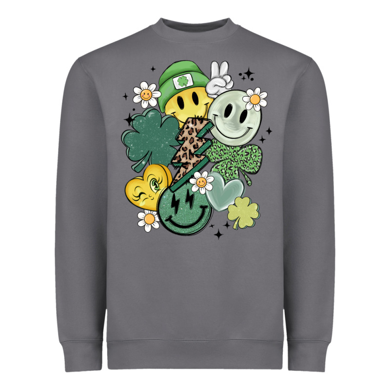 St Patricks Day Green Smile Heavyweight Sweatshirt by MaliasSmallBusiness | Teevron