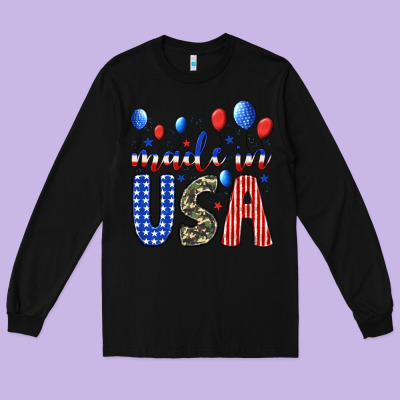 Made In Usa Long Sleeve Tee Designed By Jahusdesignshop