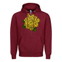 Burgundy Oregon Grape Flower Illustrations Zipper Hoodie - LillyAllenDesigns