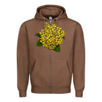 Chestnut Oregon Grape Flower Illustrations Zipper Hoodie - LillyAllenDesigns