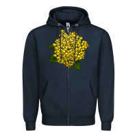 Navy Oregon Grape Flower Illustrations Zipper Hoodie - LillyAllenDesigns