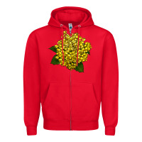 Red Oregon Grape Flower Illustrations Zipper Hoodie - LillyAllenDesigns
