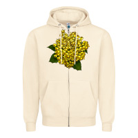 Sandshell Oregon Grape Flower Illustrations Zipper Hoodie - LillyAllenDesigns