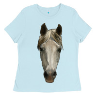 Baby Blue horse head Ladies Tee - RanaPortraitStore