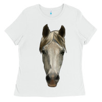 White horse head Ladies Tee - RanaPortraitStore