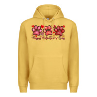 Antique Gold Happy Valentine's Day paws Valentine's Day Premium Hoodie - HowdyJamesFarm