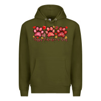 Army Green Happy Valentine's Day paws Valentine's Day Premium Hoodie - HowdyJamesFarm