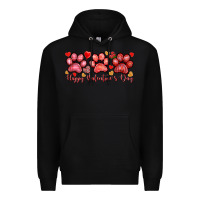 Black Happy Valentine's Day paws Valentine's Day Premium Hoodie - HowdyJamesFarm