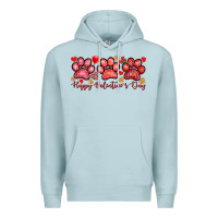Blue Mist Happy Valentine's Day paws Valentine's Day Premium Hoodie - HowdyJamesFarm