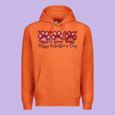 Happy Valentine's Day Paws Valentine's Day Premium Hoodie Designed By Howdyjamesfarm