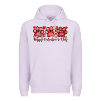 Lilac Happy Valentine's Day paws Valentine's Day Premium Hoodie - HowdyJamesFarm