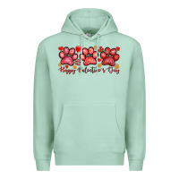 Seafoam Happy Valentine's Day paws Valentine's Day Premium Hoodie - HowdyJamesFarm