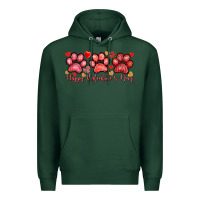 Sports Green Happy Valentine's Day paws Valentine's Day Premium Hoodie - HowdyJamesFarm
