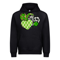 Black St. Patrick's Day cowhide hearts Urban Hoodie - OliviaCreatesArt