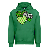 Emerald St. Patrick's Day cowhide hearts Urban Hoodie - OliviaCreatesArt