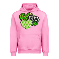 Fuchsia Pink St. Patrick's Day cowhide hearts Urban Hoodie - OliviaCreatesArt