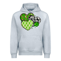 Heather Grey St. Patrick's Day cowhide hearts Urban Hoodie - OliviaCreatesArt