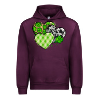 Mauve Wine St. Patrick's Day cowhide hearts Urban Hoodie - OliviaCreatesArt